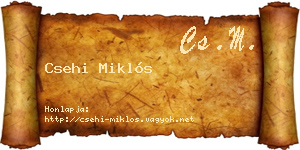 Csehi Miklós névjegykártya